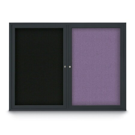 United Visual Products Corkboard, Pumice/Black, 36" x 36" UV436H-BLACK-PUMICE